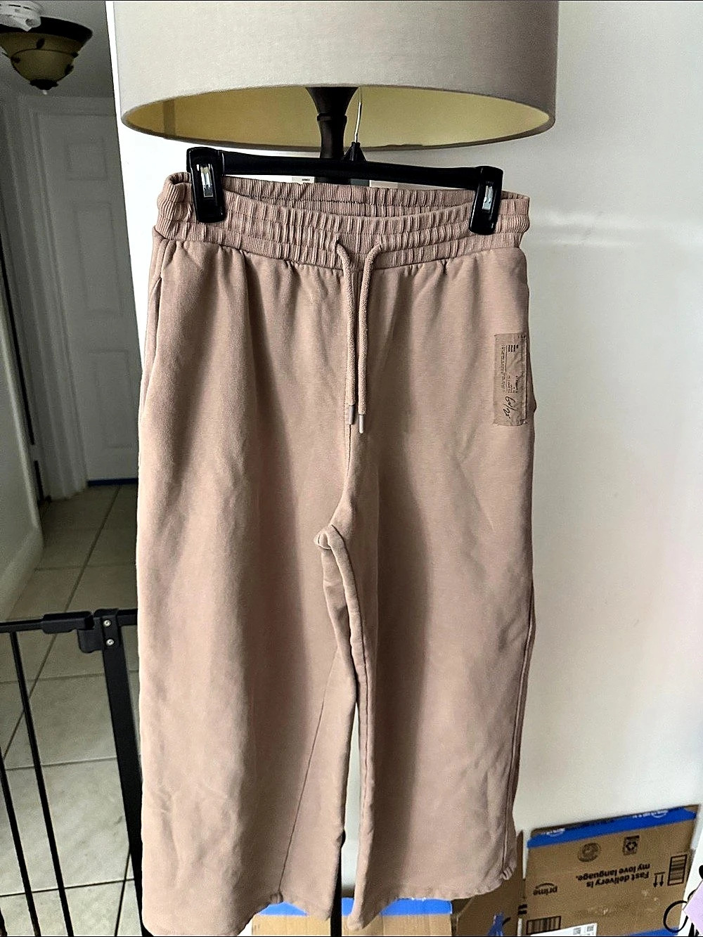 ZARA Wide Leg Jogger Pants in Pink Size Medium